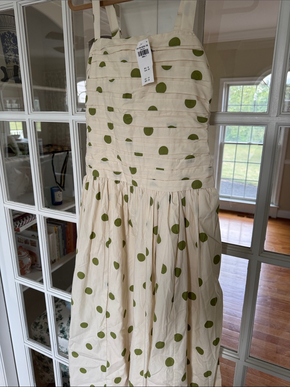 Abercrombie & Fitch Cream Sundress with Green Polka Dots - Picture 6 of 12